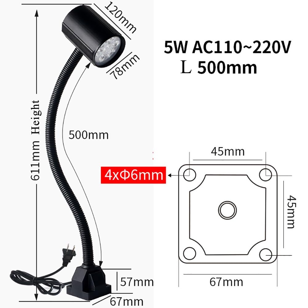 Lampa LED do obrabiarek, przełącznik, mocna magnetyczna lampa siedziska, 24 V ~ 36 V, lampa 110 V ~ 220 V, nadaje się do frezarek, szlifierek, stołów warsztatowych, maszyn do szycia i tak dalej