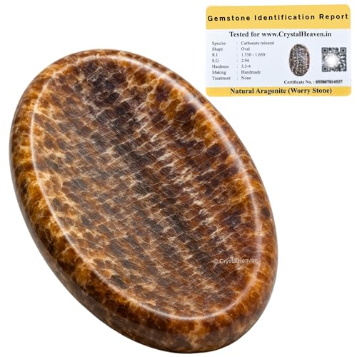 Image of Crystal Heaven Certified Aragonite Thumb Worry Pebbles Stones For Anxiety Stress Relief Massage - Aaa Grade Original Healing Gemstone Agate Rubbing Stone For Yoga Meditation Spiritual Reiki Feng Shui