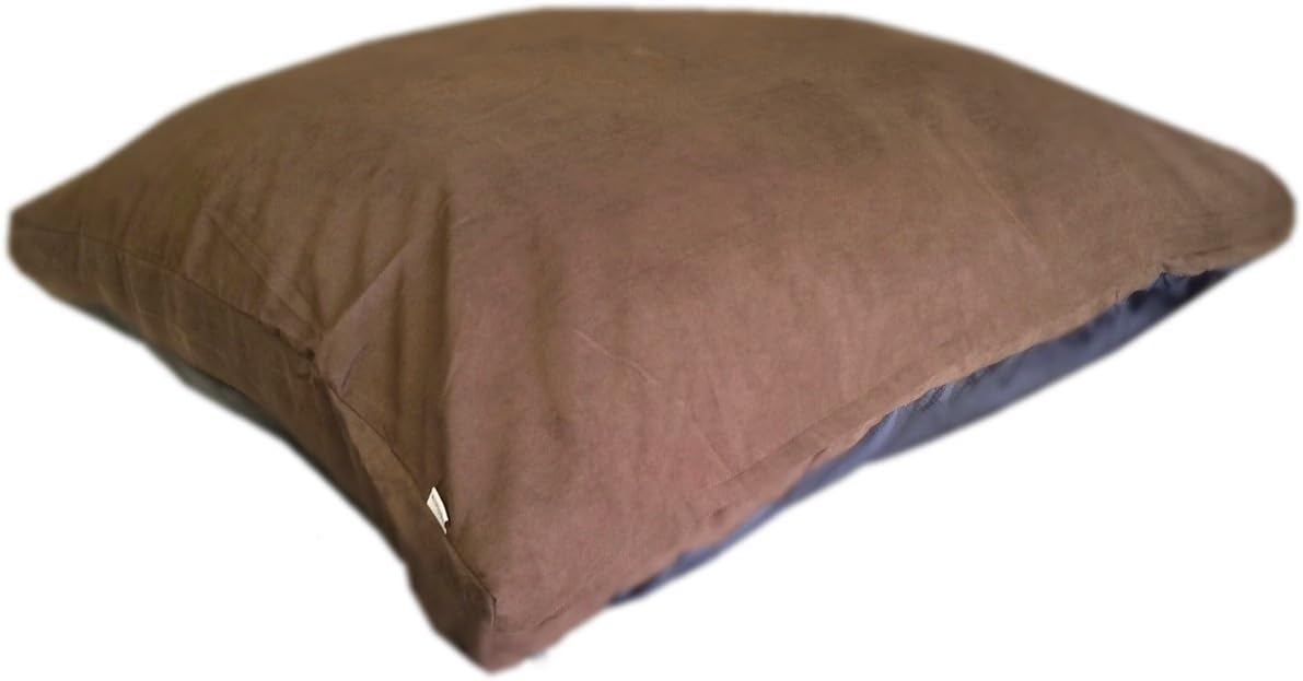 55''x47'' Microsuede Brown Premium Shredded Memory Foam Dog Pillow with Waterproof - Resistant Inner Cover + Free 2nd External Cover