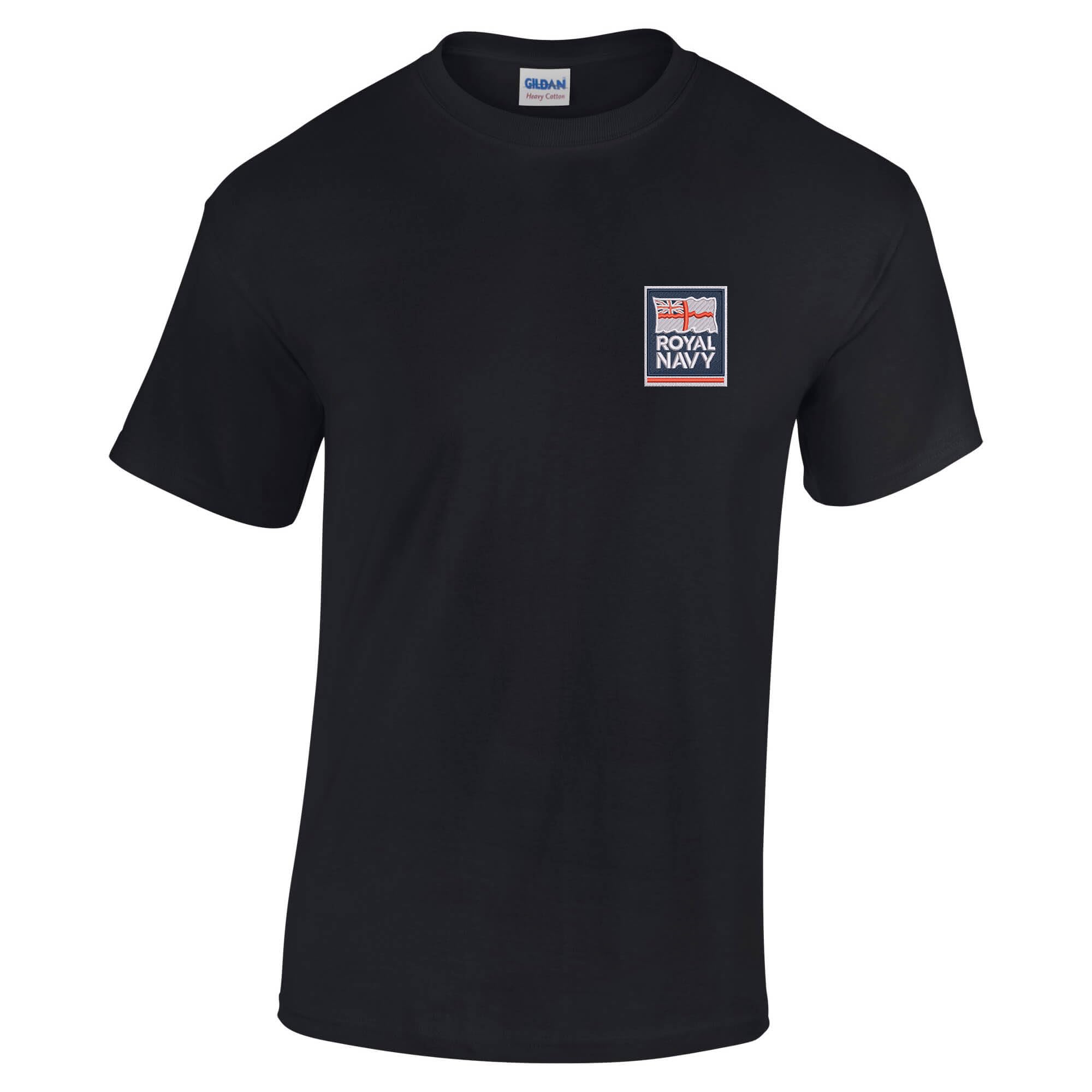 The Military Store Men's Black Royal Navy Embroidered T-Shirt, 5X Large