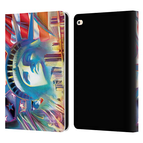 Head Case Designs Licenciado Oficialmente P.D. Moreno Nueva York 2 Ciudades Carcasa de Cuero Tipo Libro Compatible con Apple iPad Air 2 (2014)