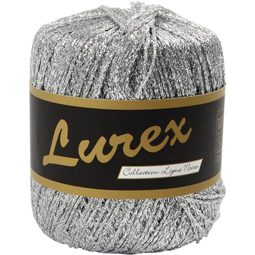Creativ 100263 Glitter Yarn, L: 160 m, silver, 25g, Metal
