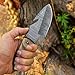 SharpWorld Beautiful Damascus Gut Hook Knife Made of Remarkable Damascus Steel Ram Handle/w Brown Leather Sheath TJ111