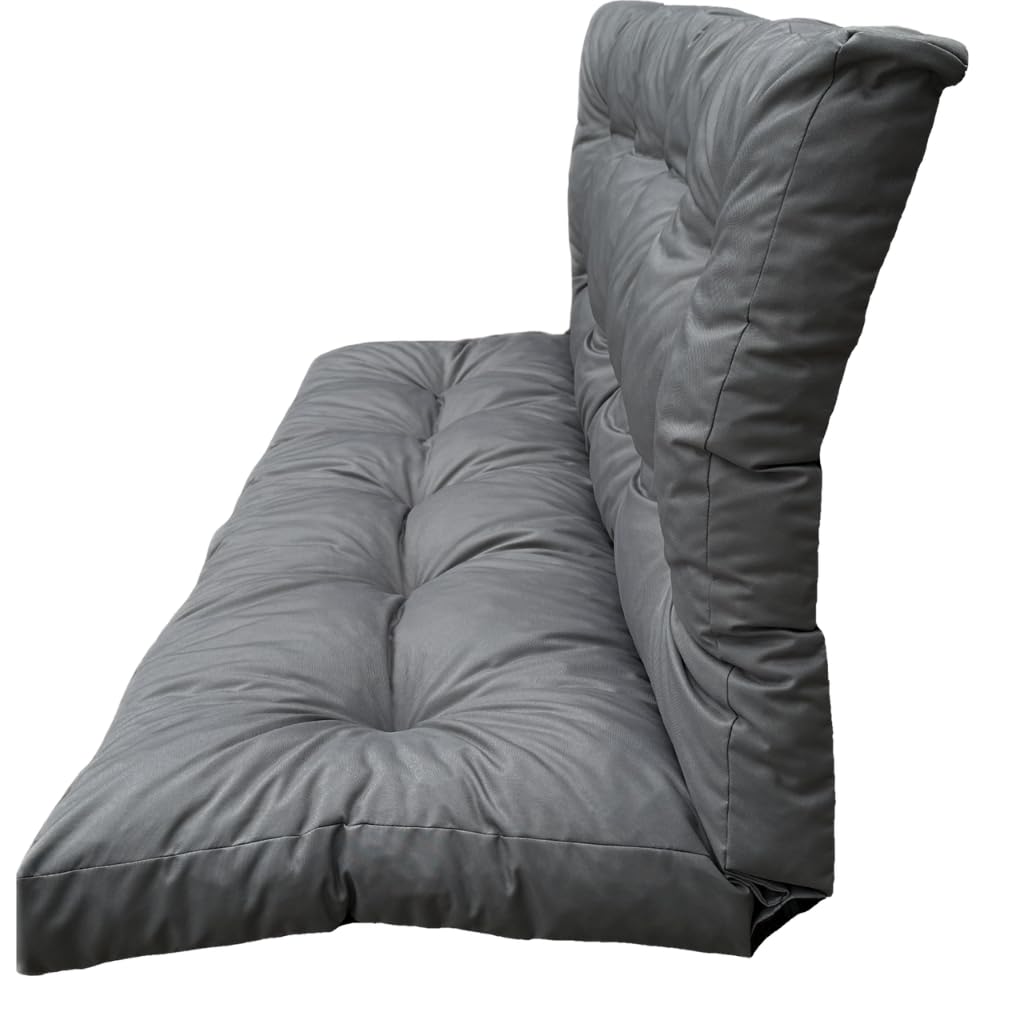 Cuscino per dondolo da giardino, impermeabile, per panca da giardino, per panca da giardino, 120 x 60 x 50 cm, grigio