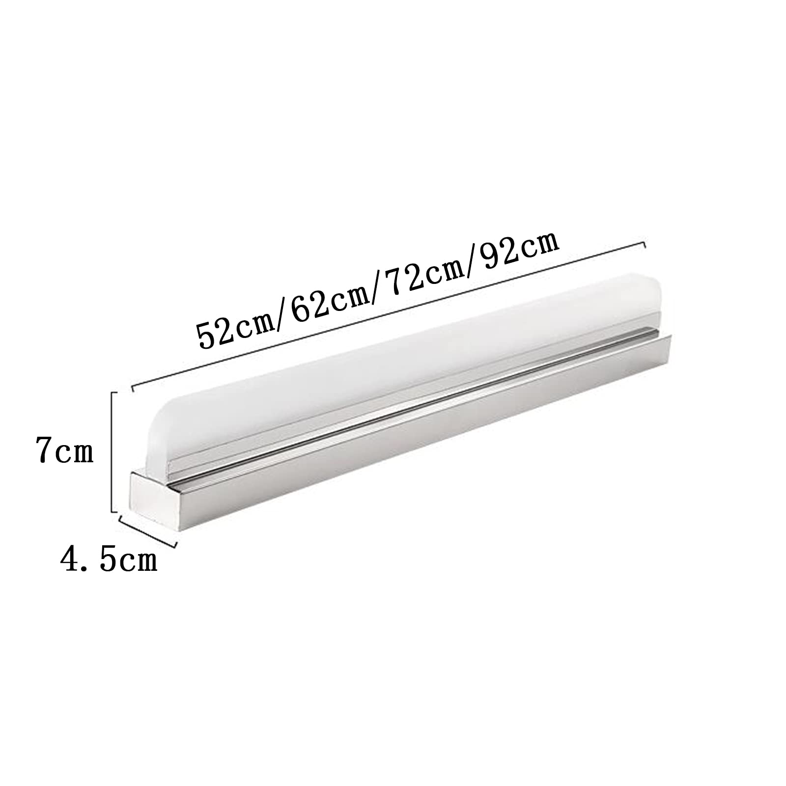 Höflichkeitsbeleuchtung LED Spiegel Frontlicht, wasserdichtes Anti-Beschlag-Badezimmerlicht aus Edelstahl, minimalistische Acryl-Lampe tru Lampe