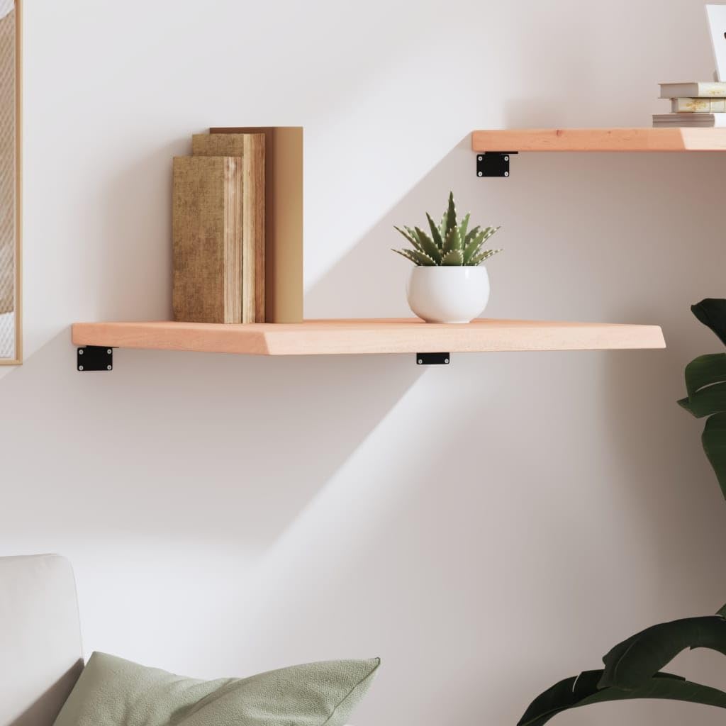 YUANCHUTOP Live Edge Floating Shelves 60x50cm, Wood Living Room Kitchen Bathroom Wall Shelf, Rustic Floating Shelves Decor for Wall Home Bedroom, Natural Color