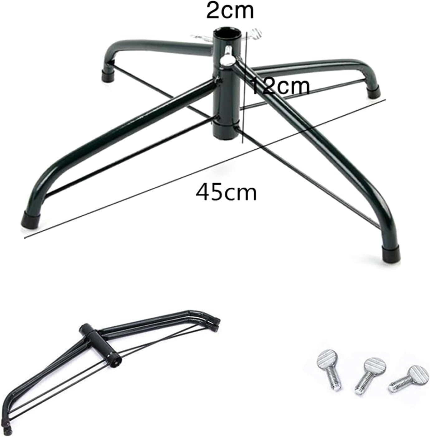 Christmas Tree Stand, Universal Folding Xmas Tree Stand, 17.7Inch Replacement Christmas Tree Base for 3-6 Feet Artificial Tree