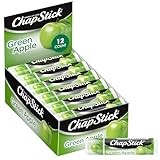 ChapStick Lip Moisturizer, Green Apple, 12-Pack – Bulk Lip Balm, Sweet & Tangy, 0.15 Oz Ea