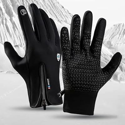 Rechargeable Heated Gloves for Men & Women – Electric USB Touchscreen Winter Gloves, Waterproof Windproof Heated Cycling, Ski & Motorcycle Gloves, Hand Warmer, Outdoor Sports (Black XL)