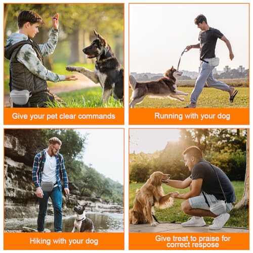 Aomig Leckerlibeutel für Hunde 3Pcs Hundeleckerli mit Trainingsklicker Gürtel Tasche Hundetraining Bauchtasche Hund Gassitasche Futterbeutel Hunde Gassigehen Hundetraining Silikon Trainingstasche Lila