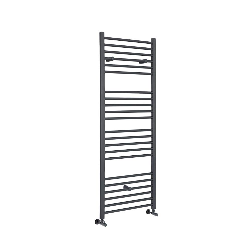 Milano Anthracite Artle Straight Bar Heated Towel Rail - 1600Mm X 600Mm