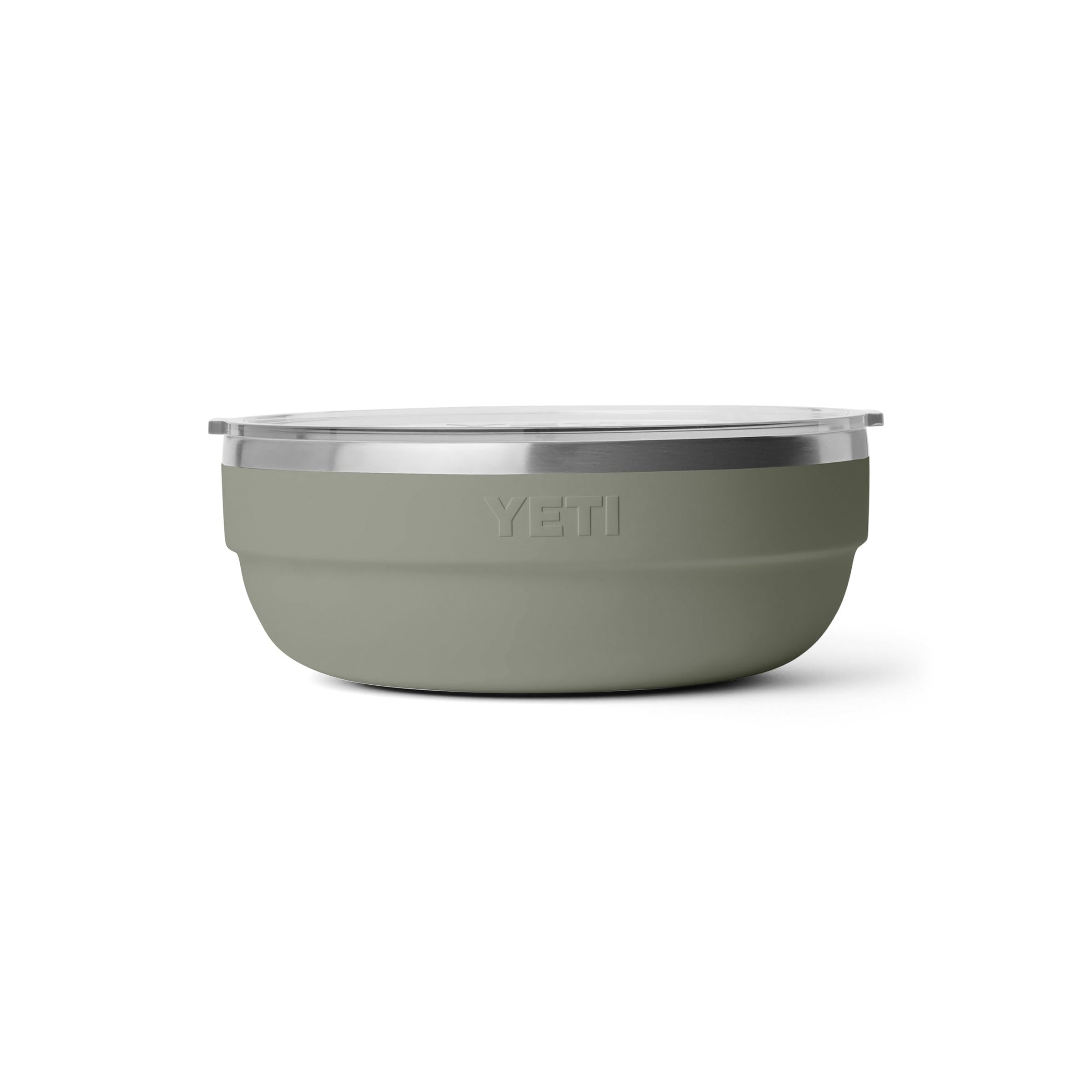 YETI Rambler Low Bowl, Vacuum Insulated, Stackable and Nestable Stainless Steel Bowl with Lid, 3.6 Quart, Pampa Green