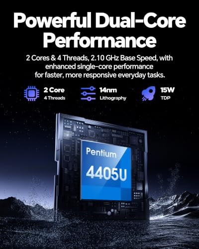 Image of 15.6 inch Laptop 16GB RAM, Win 11 Pro Computer, Pentium 2C4T 2.10GHz Base Speed