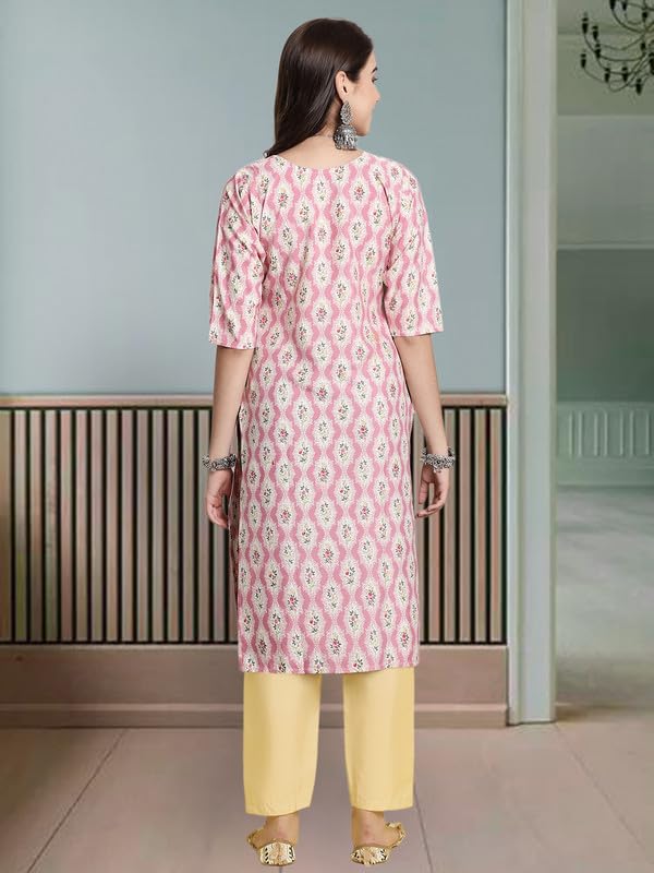 Pinkmint Women's Crepe Printed Kurta And Pant Set (Pack Of 3)