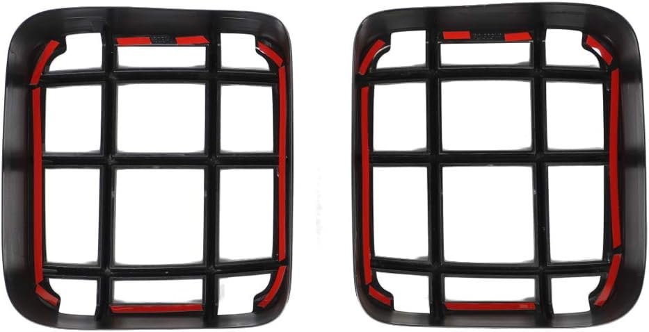 YOCTM Matte Black Light Guards for Rear Taillights (Tail Light) Covers Protector For 2018 2019 2020 2021 2022 2023 2024 Wrangler JL JLU Rubicon Sport Sahara (Black) fits halogen lamp
