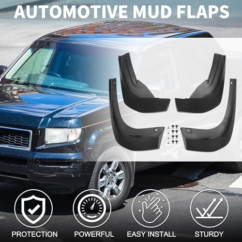 Image of Mud Flap Splash Guard for Honda Ridgeline 2017-2023 Durable | Front & Rear Side Mudflaps with Mount Accessor 1 Set