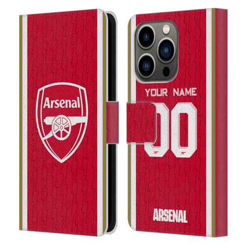 Coque Arsenal FC iPhone 14 Pro Head Case Designs Étui Portefeuille en Cuir Personnalisable