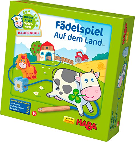 Haba 5580 - Meine erste Spielwelt Bauernhof Fädelspiel auf dem Land, liebevoll gestaltetes Lernspiel und… – Bild 6