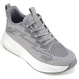 ZOVE Womens Walking Shoes Cushioning Non-Slip Breathable Running Sneakers Tennis Comfortable Athletic Gym Workout Casual Shoes Lightweight Sports Cross Training Fashion Sneakers 8843 Grey 38