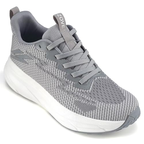 ZOVE Womens Walking Shoes Cushioning Non-Slip Breathable Running Sneakers Tennis Comfortable Athletic Gym Workout Casual Shoes Lightweight Sports Cross Training Fashion Sneakers 8843 Grey 38
