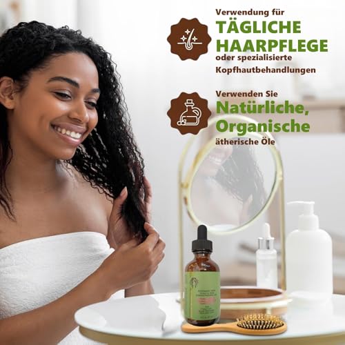 Altherona Rosmarinöl für Haarwachstum – Bio Haaröl gegen Haarausfall, Kopfhautpflege & Repair Serum für trockenes, strapaziertes Haar – 59ml Rosmarin Haaröl keep