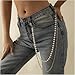 ZXYMHL Layered Pants Chain for Men Women Imitation Pearl Jean Pants Belt Chains Silver Pocket Chain Fashion Street Punk Body Jewelry(beads)