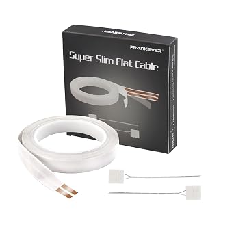 FRANKEVER 23Gauge Hidden Super Flat Audio Cable Suitable for Audio Wire LED Lighting Connection and Other Low Voltage Appliance Connection Wire50 ft+2 ConnectorsD