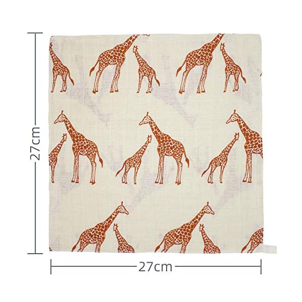 LifeTree Baby Musselin Waschlappen, 6 Stück weiche Bambus Baumwolle Baby Handtuch für Jungen und Mädchen, 26x26 cm… – Bild 7