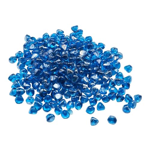 VEVOR Feuerglas, 9 kg hochtemperaturbeständige Glassteine, 25,4 mm reflektierende Feuerstellen-Glasperlen, Feuerstelle Glasfelsen, Kaminglas, Feuerkristall, Feuerperlen, für Kamin, Karibikblau