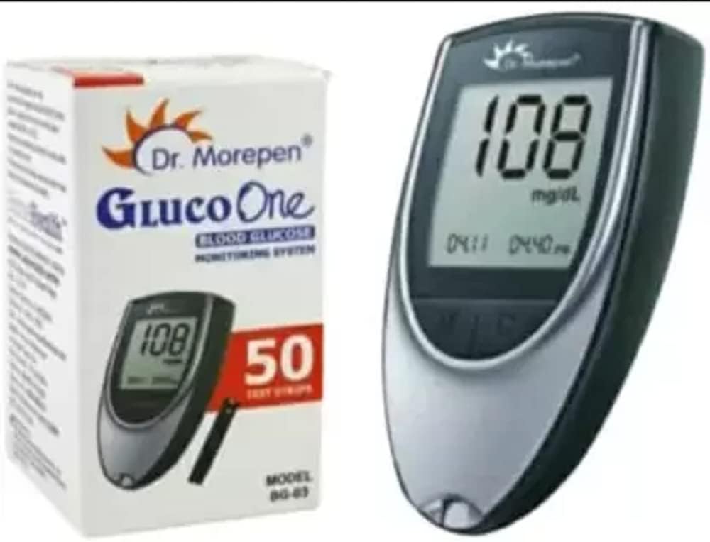 Morepen GLUCO ONE WITH 50 TEST STRIPS Glucometer (GREY WHITE)