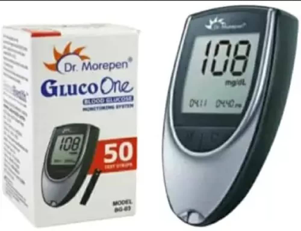 Morepen GLUCO ONE WITH 50 TEST STRIPS Glucometer (GREY WHITE)