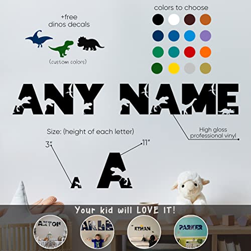 Vinilo decorativo personalizado de dinosaurio para pared miniatura 6