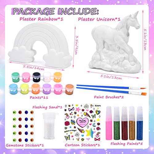 Golray Unicorn Painting Kit Craft Toys For Girls Kids Aged 3 4 5 6 7 8 Year Old Gift, Paint Your Own Unicorn & Rainbow Art And Crafts Gifts, Unicorn Birthday Gift For Little Girls Craft Toy #TOP5