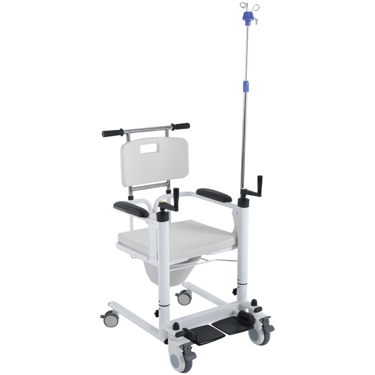 Silla Elevadora de Pacientes Con Frenos para Personas Mayores, Embarazadas, Enfermos, Discapacitados - Ducha y Noche Con Altura Ajustable - Adultos Hasta 120 kg, 66 x 55 x 93 cm