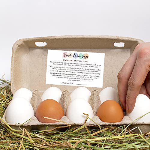 Maosh Farm Fresh Egg Care Stickers, Handling Instruction Chicken Carton Sticker, Labels, Date Stickers For Eggs, Lover Gift, Set Of 50 #TOP3