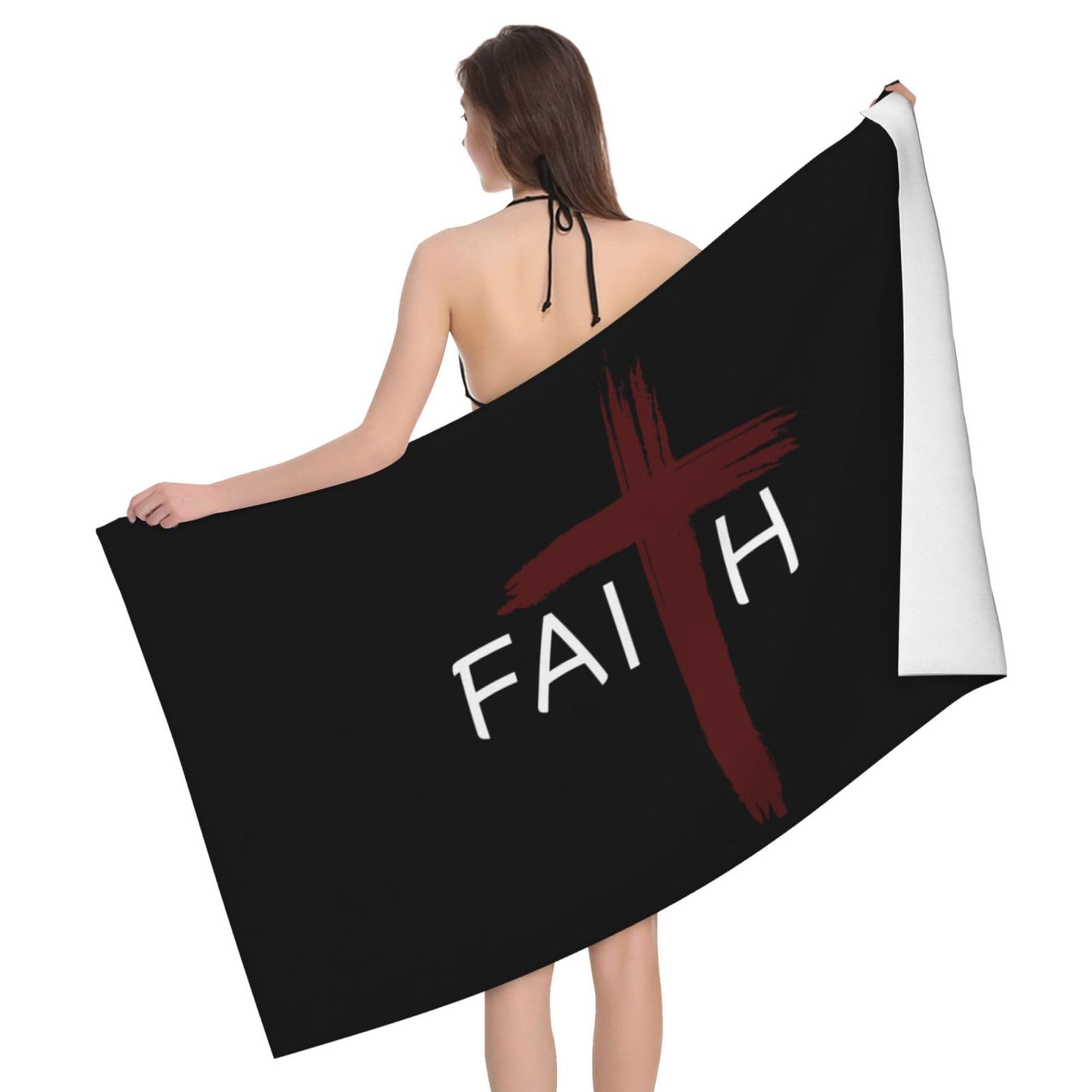 HLBSDM Microfiber Jesus Christian Faith Cross 6 Beach Towel Quick Dry Soft Sand Free Beach Towels for Pool Swim Beach Lightweight Thin Towels