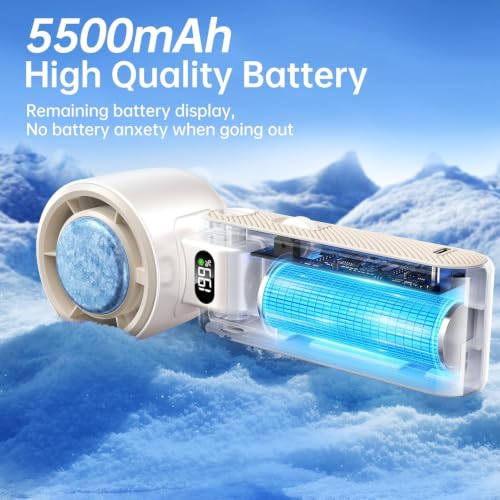 Image of Pro Handheld Portable fan with Turbo Cooling 199-Speed 5500mAh