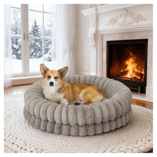 BALANCE Luxury Donut Dog Bed, 30 Inches Round Dog Bed Medium Size Dogs Washable, Orthopedic Calming Dogs Bed for Pets with Anti-Slip Bottom, Oatmeal by BALANCE - Image 9
