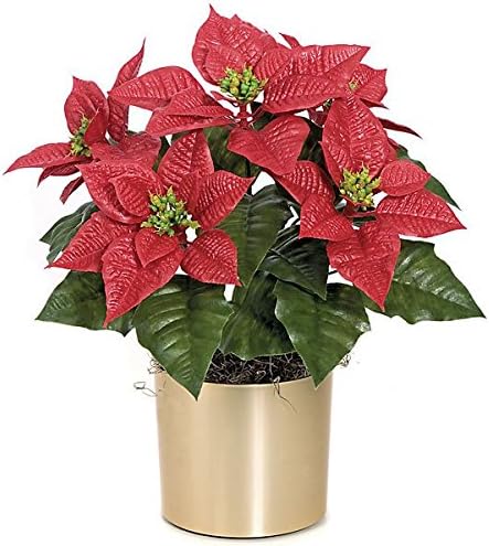 Autograph Foliages A-84900 18 in. Polyblend Poinsettia44; Red & Green