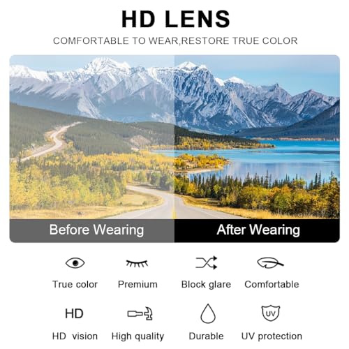 Image of PROBEROS Cycling Sunglasses for Men Stylish, UV400 Tinted Polarized Sunglasses Fashion Sport Set, Unique Frame Design, Outdoor Anti-Glare for Cycling, Driving, Hiking
