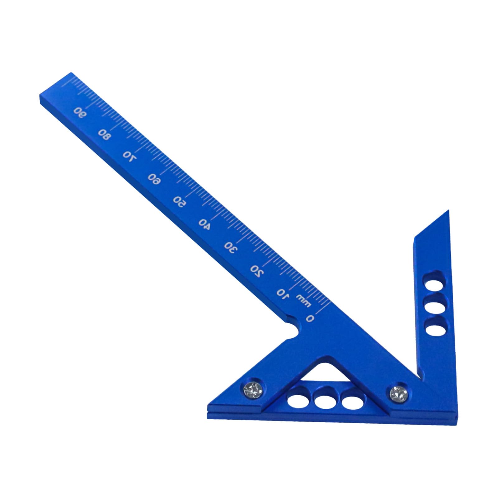 Fromceo Blue Metric Strong Aluminum Woodworker Measuring Tool High Accuracy Woodworking Center Finders Suitable For Woodworking Projects Multiple Functional Builder Measuring Tool