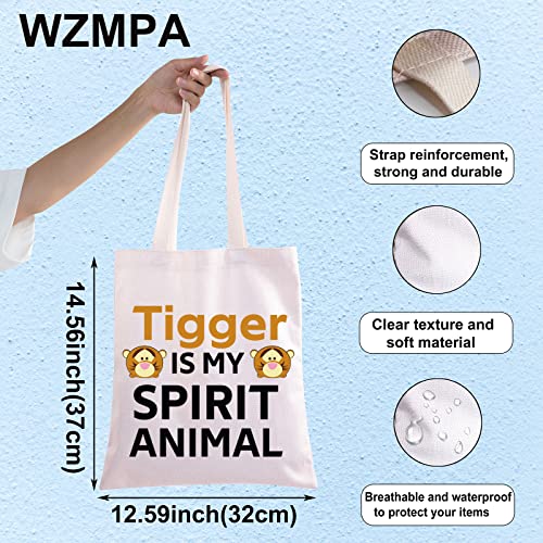 WZMPA Funny Tiger Cosmetic Makeup Bag Jump Tiger Fans Gift Tiger Is My Spirit Animal Makeup Zipper Pouch Bag for Women Girls Tigger Spirit Tote - Image 2