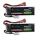 Blomiky 2 Pack 11.1V 3S 2200mAh 25C Lipo Battery Pack with T Deans Plug and Balance Charger for RC Airplane Helicopter Car RC Truck Boat Quadcopter T 11.1V 2200mAH 2