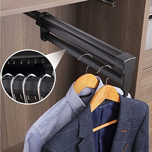 Tringle à vêtements extensible noire robuste 25 kg design 56 cm - 7