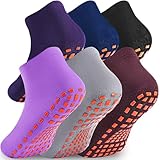 WANZHIHUI Grip Socks for Kids 6 Pairs Grippy Sticky Anti Slip Kid Slippers Non Slip Socks for Boys Girls Yoga Trampoline