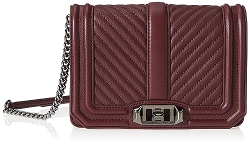 Rebecca Minkoff Damen Chevron Quilted Love Crossbody, Granat/Gunmetal