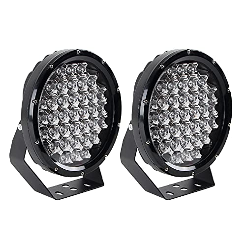 Northpole Light [2 Pack] 9 inch 185W CREE Round Front Bumper LED Light Bar Roof Driving Headlights LED Driving Fog Lights Work Lights Off Road Spot Lights for Truck, Car, ATV, SUV(Black)
