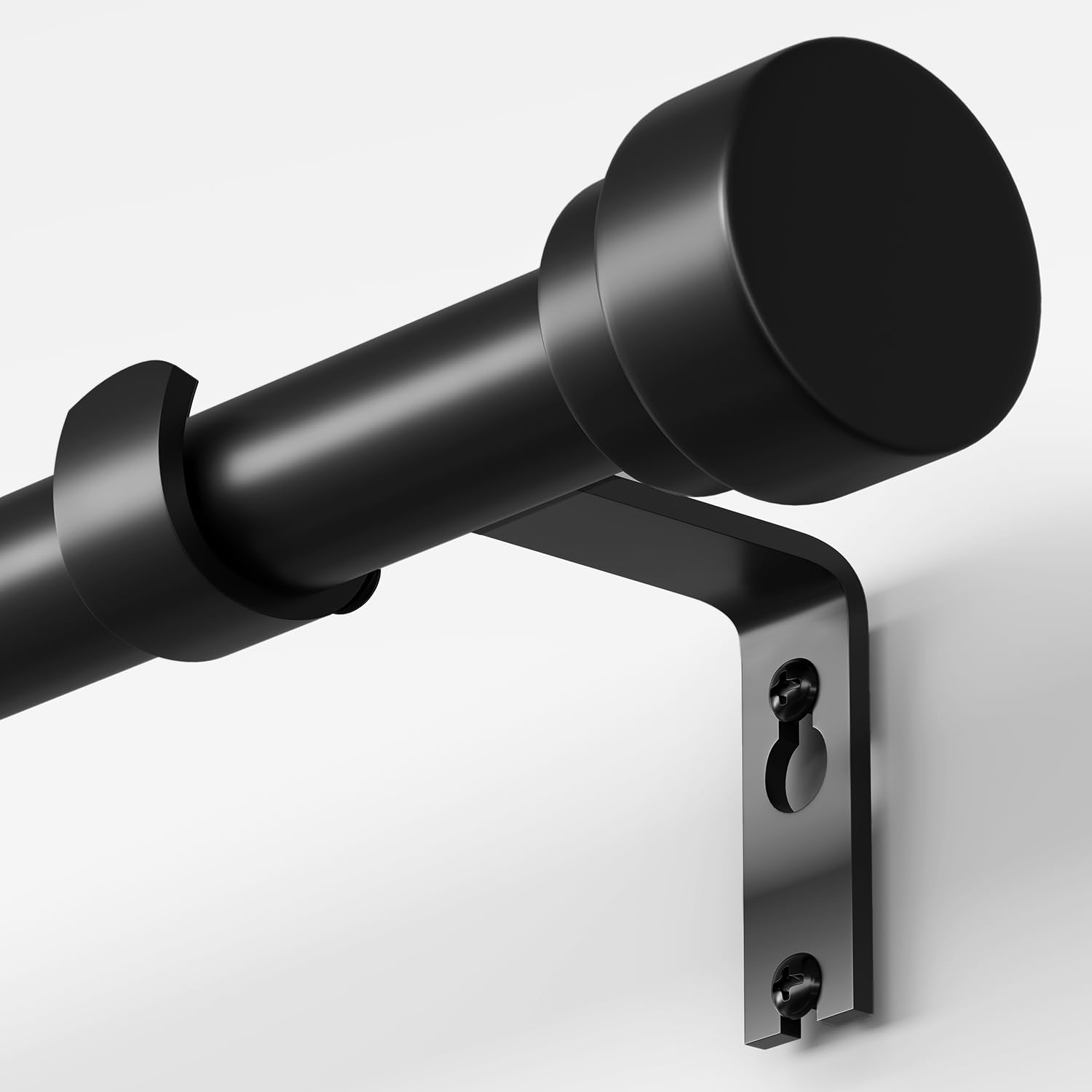 Photo 1 of Oneach Black Curtain Rods for Windows 66 to 120 Inch, 1 Inch Pole Adjustable Length Heavy Duty Metal Curtain Rod Set, for Outdoor Bedroom Kitchen Living Room (16 to 120 Inch)