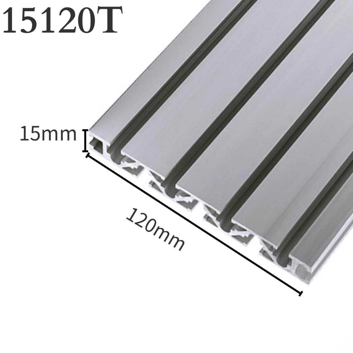 1 pieza de perfil de aluminio 15120 Extrusión 1000mm Ranura 6 Tipo T Estándar Europeo Guía lineal anodizada Perfil de aluminio 15x120 para máquinas CNC