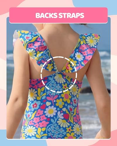 Image of Angel season Girls Swimsuits Kids Bathing Suit One Piece Swimwear with UPF 50+ Cute